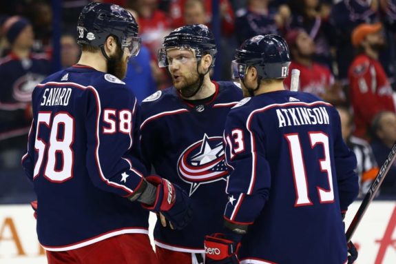 David Savard Mark Letestu Cam Atkinson Blue Jackets