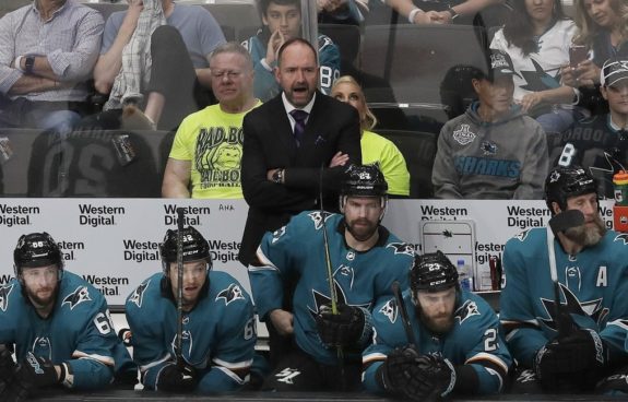 San Jose Sharks head coach Peter DeBoer