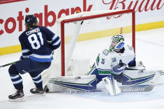 Winnipeg Jets' Kyle Connor Vancouver Canucks Thatcher Demko