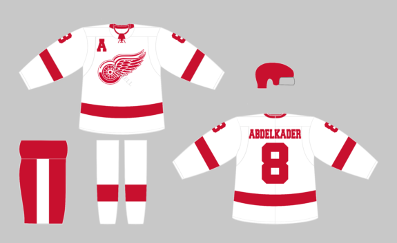 Detroit Red Wings White Away Jersey Concept