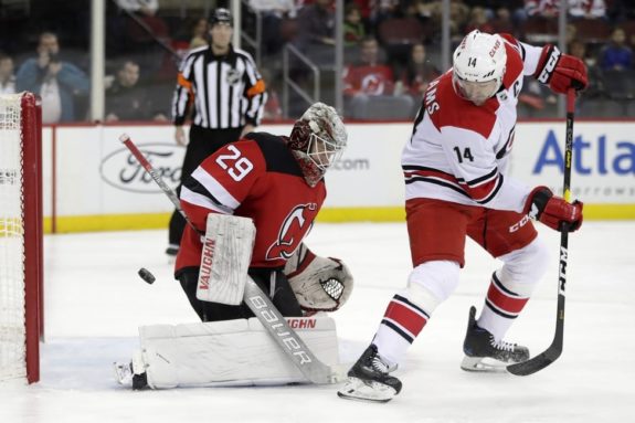 New Jersey Devils MacKenzie Blackwood Carolina Hurricanes Justin Williams