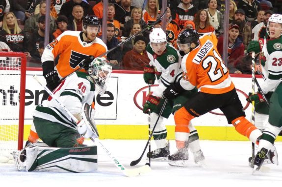 Michael Raffl Devan Dubnyk Mike Reilly Scott Laughton