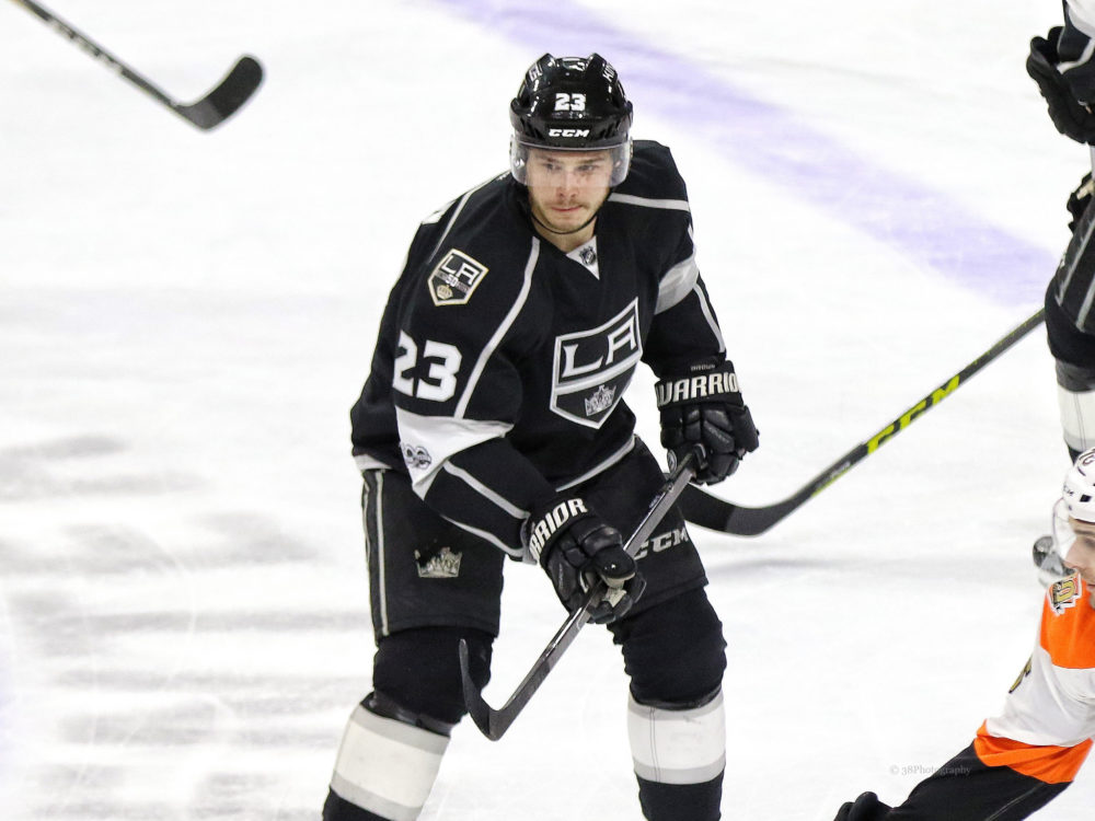 Captain of the Los Angeles Kings, Dustin Brown, after winning the