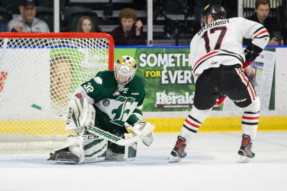 Everett Silvertips goalie Dustin Wolf