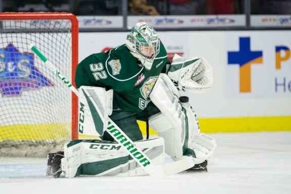 Goaltender Dustin Wolf of the Calgary Flames