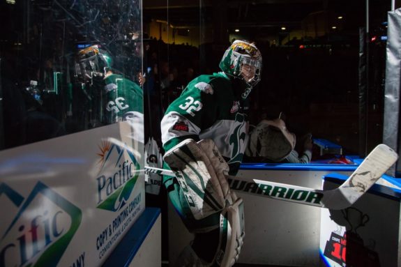 Everett Silvertips goalie Dustin Wolf