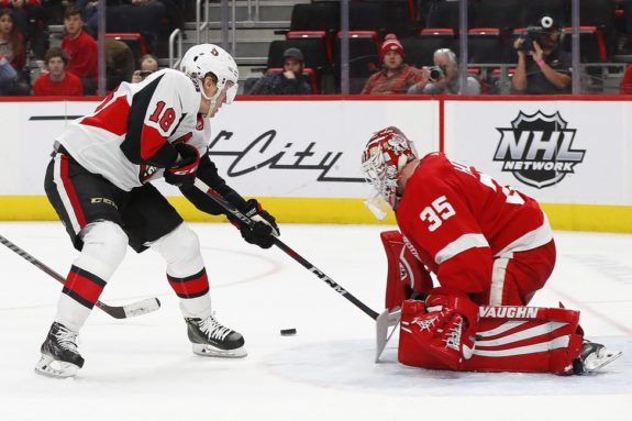 Ex-Ottawa Senators forward Ryan Dzingel and Detroit Red Wings goaltender Jimmy Howard