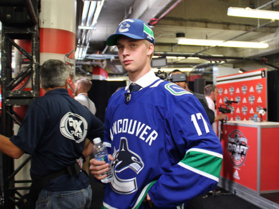 Elias Pettersson of the Vancouver Canucks 