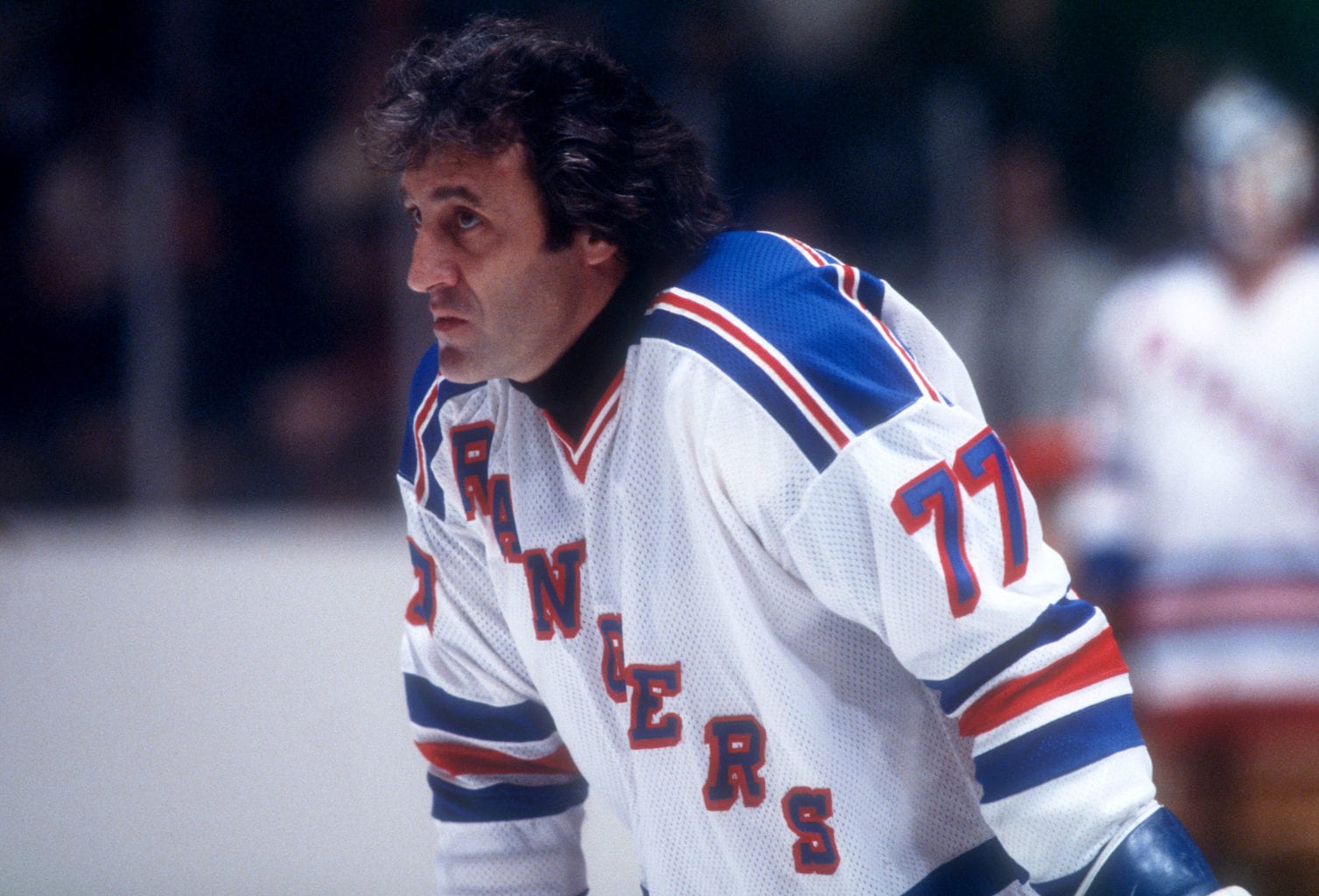 As New York Rangers Phil Esposito, left, tangles with Pittsburgh