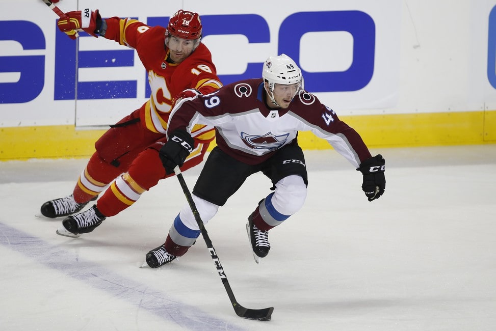 Colorado Avalanche Samuel Girard Calgary Flames James Neal