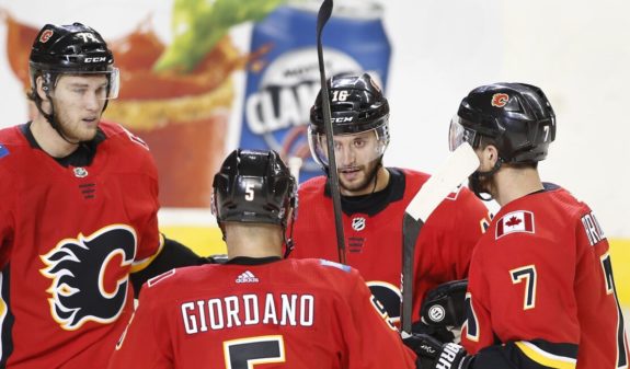 Tobias Rieder, Mark Jankowski, Mark Giordano, TJ Brodie