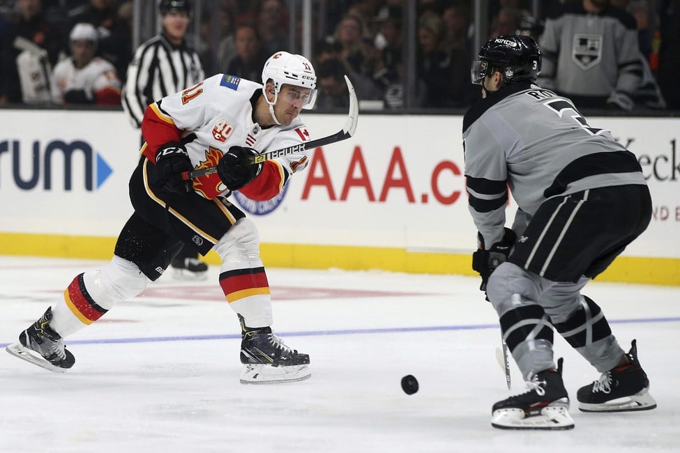 Calgary Flames Mikael Backlund Los Angeles Kings Matt Roy