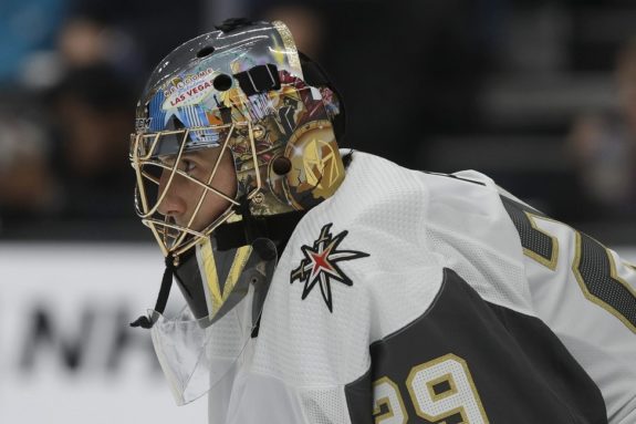 Potential Detroit Red Wings trade target Marc-Andre Fleury.