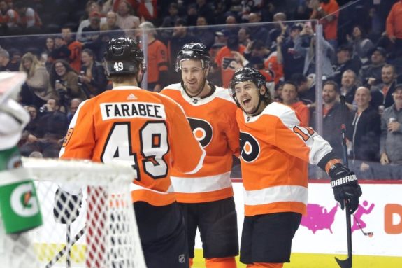 Philadelphia Flyers celebrating a goal