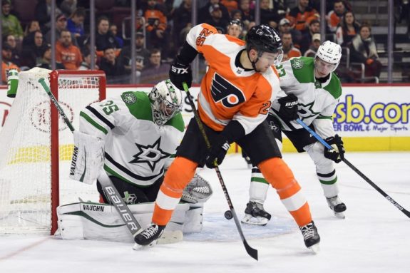 Philadelphia Flyers' James van Riemsdyk Dallas Stars Anton Khudobin