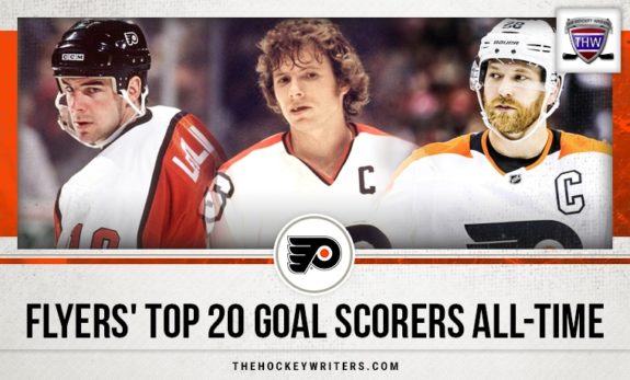 Philadelphia Flyers' Top 20 Goal Scorers All-Time Bobby Clarke, John LeClair, and Claude Giroux