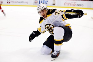 Vatrano's overtime goal in Detroit earned the Bruins two crucial points on Wednesday.(Rick Osentoski-USA TODAY Sports)