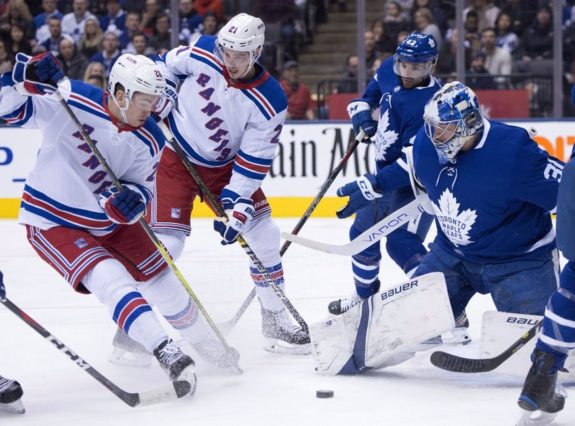 Toronto Maple Leafs Frekerik Andersen New York Rangers' Jimmy Vesey