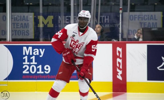 I won this Givani Smith jersey at the Grand Rapids Griffins game