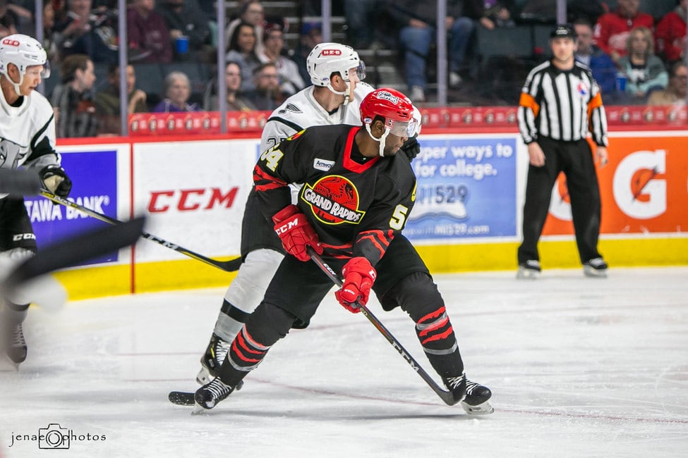 I won this Givani Smith jersey at the Grand Rapids Griffins game