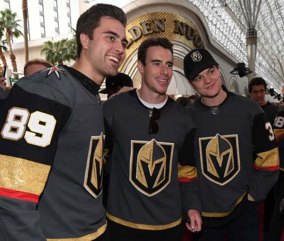 Alex Tuch, Reilly Smith and Reid Duke