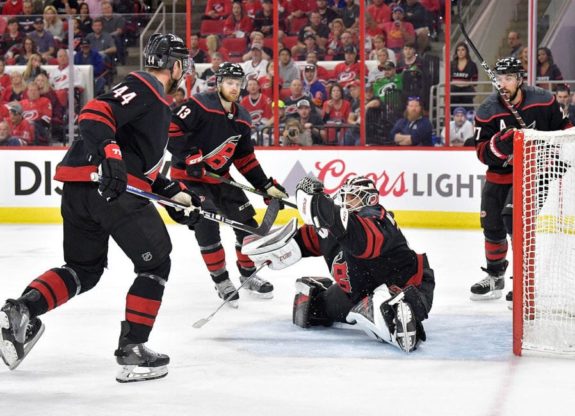 Calvin de Haan Warren Foegele Justin Faulk Curtis McElhinney Carolina Hurricanes