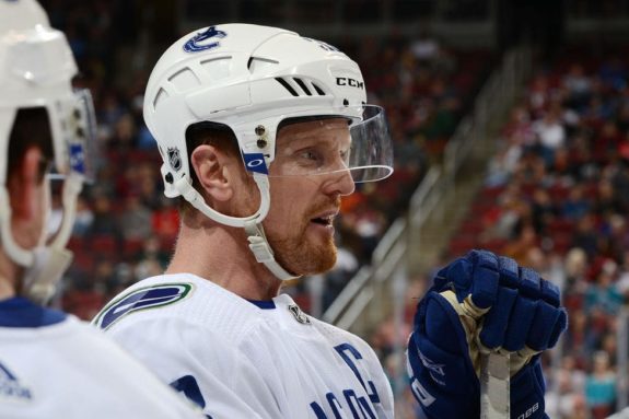 Henrik Sedin #33 of the Vancouver Canucks