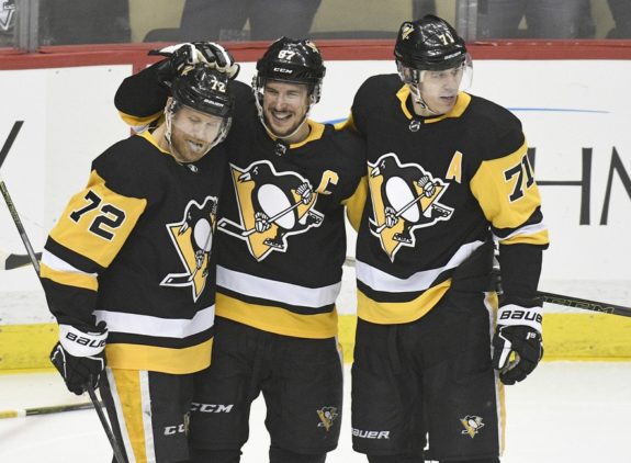 Sidney Crosby, Evgeni Malkin, and Patric Hornqvist Pittsburgh Penguins