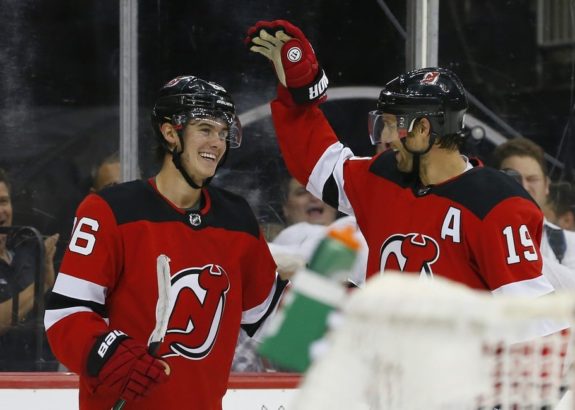 New Jersey Devils Travis Zajac Jack Hughes