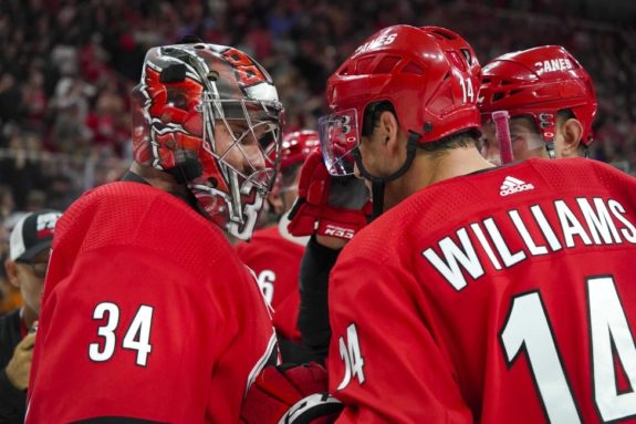 Carolina Hurricanes Petr Mrazek Justin Williams