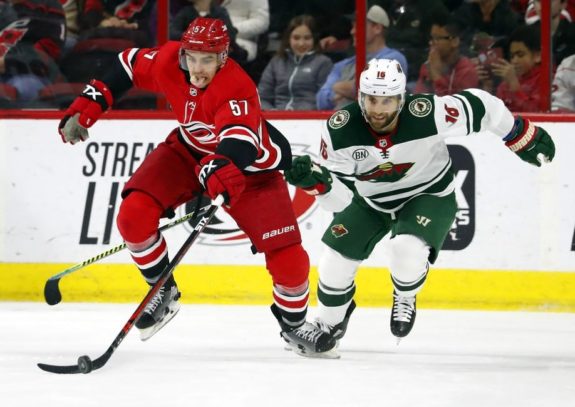 Carolina Hurricanes Trevor van Riemsdyk Minnesota Wild Jason Zucker