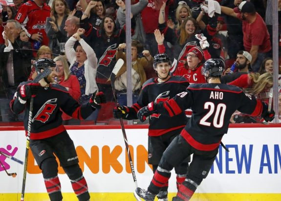 Carolina Hurricanes' Teuvo Teravainen Sebastian Aho Jaccob Slavin-Takeaways From Hurricanes Returning to Form vs. Canucks