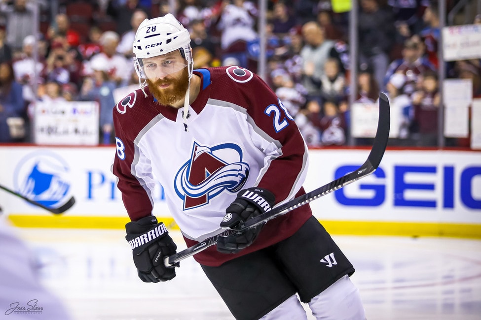 Ian Cole in a Colorado Avalanche retro jersey concept based on the
