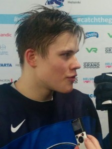 Jesse Puljujärvi postgame after Finland defeated Canada in the quarterfinals of the 2016 World Junior Championship 