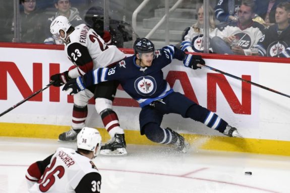 Winnipeg Jets' Jack Roslovic Arizona Coyotes' Oliver Ekman-Larsson