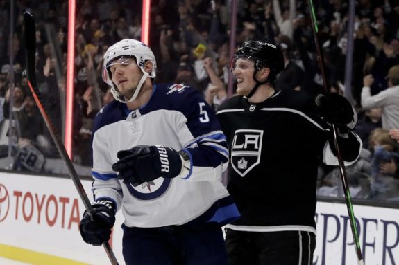 Los Angeles Kings Austin Wagner and Winnipeg Jets Dmitry Kulikov