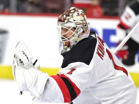 Keith Kinkaid #1, New Jersey Devils - January 20, 2018 (Amy Irvin / The Hockey Writers)