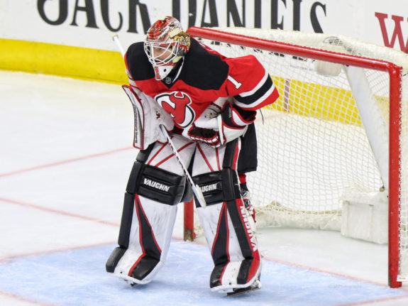 Devils goalie Keith Kinkaid 