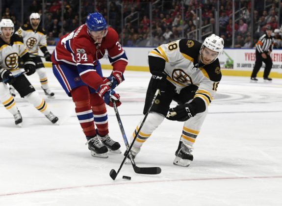 Montreal Canadiens forwards Michael McCarron and Kenny Agostino