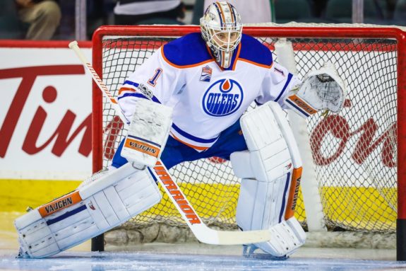 Oilers goalie Laurent Brossoit