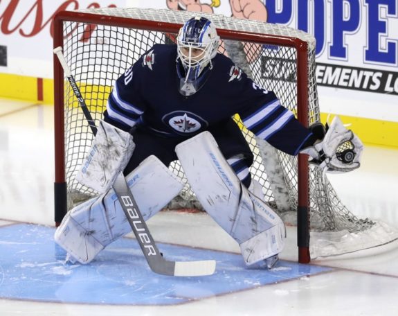 Jets goaltender Laurent Brossoit