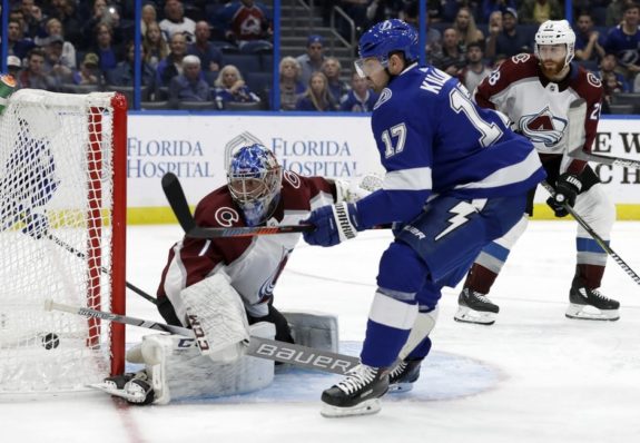 Colorado Avalanche Semyon Varlamov Tampa Bay Lightning Alex Killorn