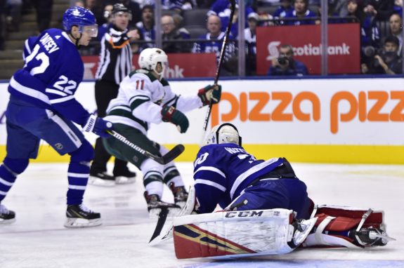 Minnesota Wild Zach Parise Toronto Maple Leafs Michael Hutchinson Nikita Zaitsev