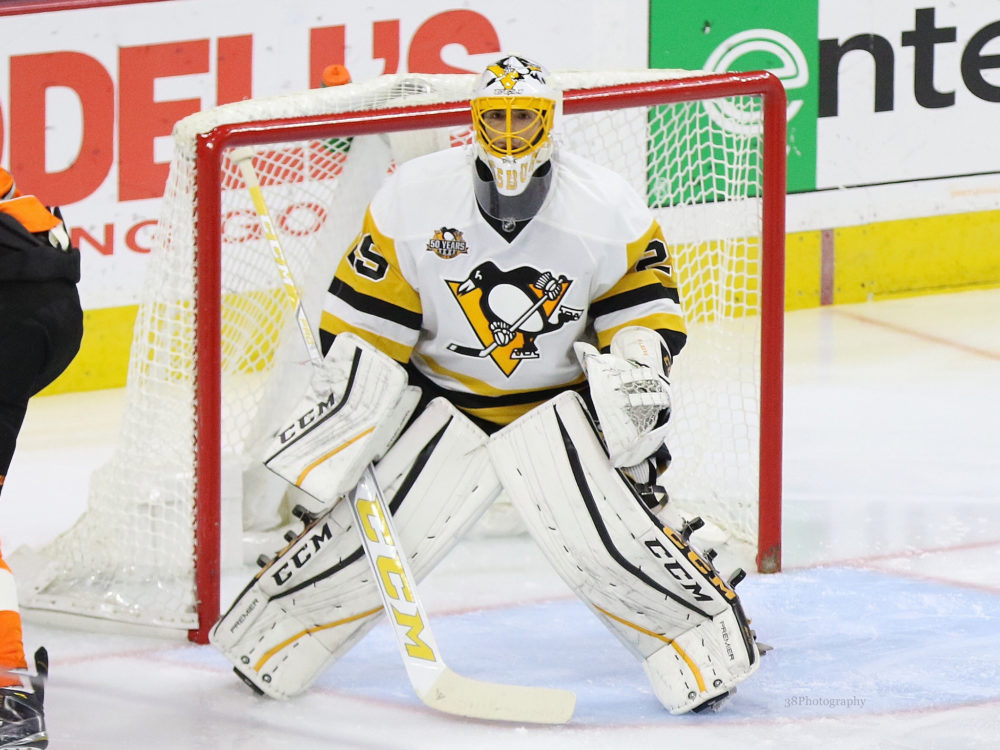 Pittsburgh Penguins - Marc-Andre Fleury #29 of the Pittsburgh Penguins  walks down the runway prior to the 2014 NHL Stadium Series game against the  Chicago Blackhawks on March 1, 2014 at Soldier