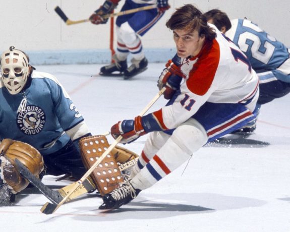 Marc Tardif #11 of the Montreal Canadiens