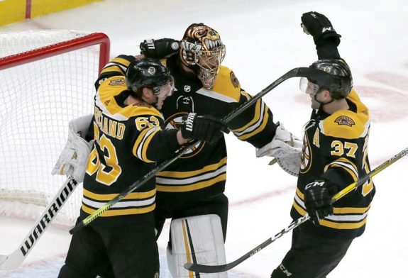 Boston Bruins Tuukka Rask Brad Marchand Patrice Bergeron