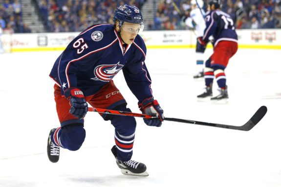 Columbus Blue Jackets defenseman Markus Nutivaara (Credit Aaron Doster-USA TODAY Sports)