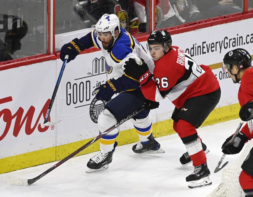 Ottawa Senators Erik Brannstrom St. Louis Blues Patrick Maroon