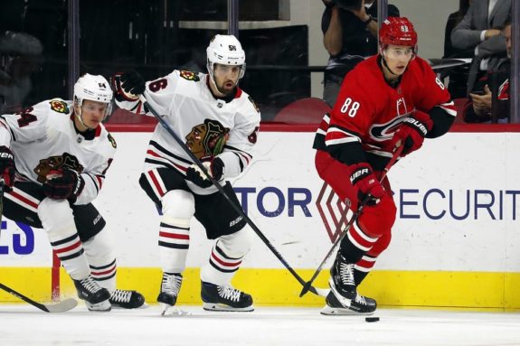 Carolina Hurricanes Martin Necas Chicago Blackhawks Erik Gustafsson David Kampf