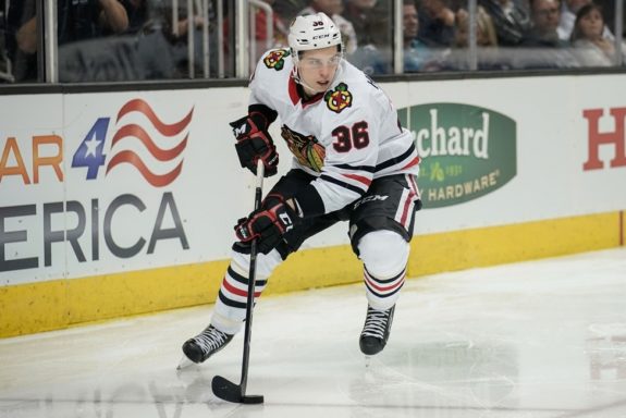 Blackhawks center Matthew Highmore